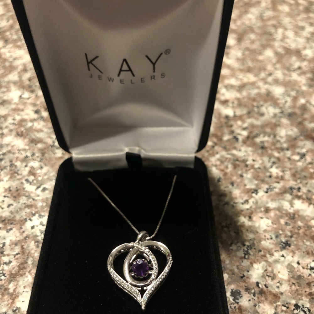 Kay Jewelers silver heart necklace.